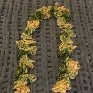 Green and Gold Ruffled Scarf